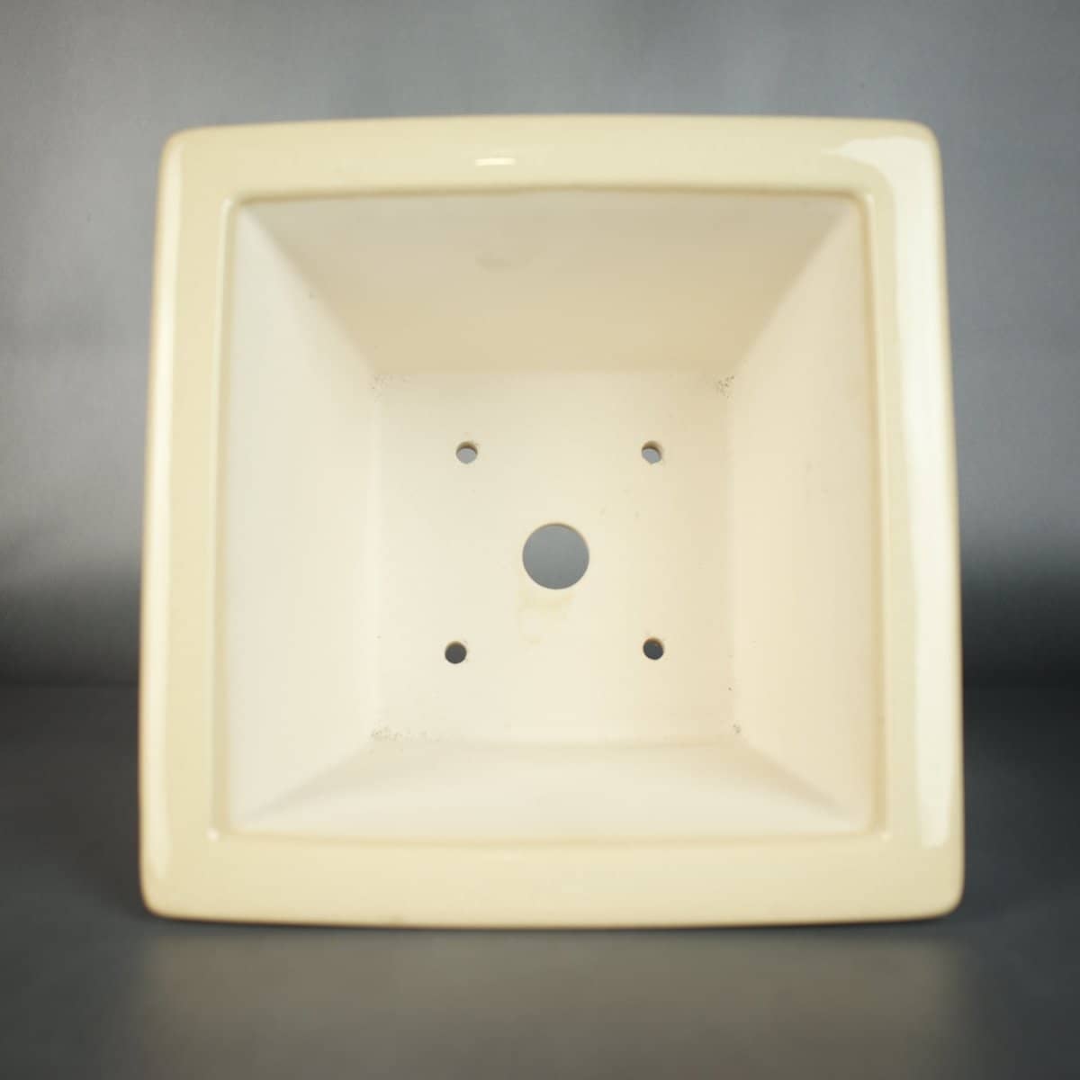 Glazed Semi-Cascade Bonsai Pot White - Bonsai-En