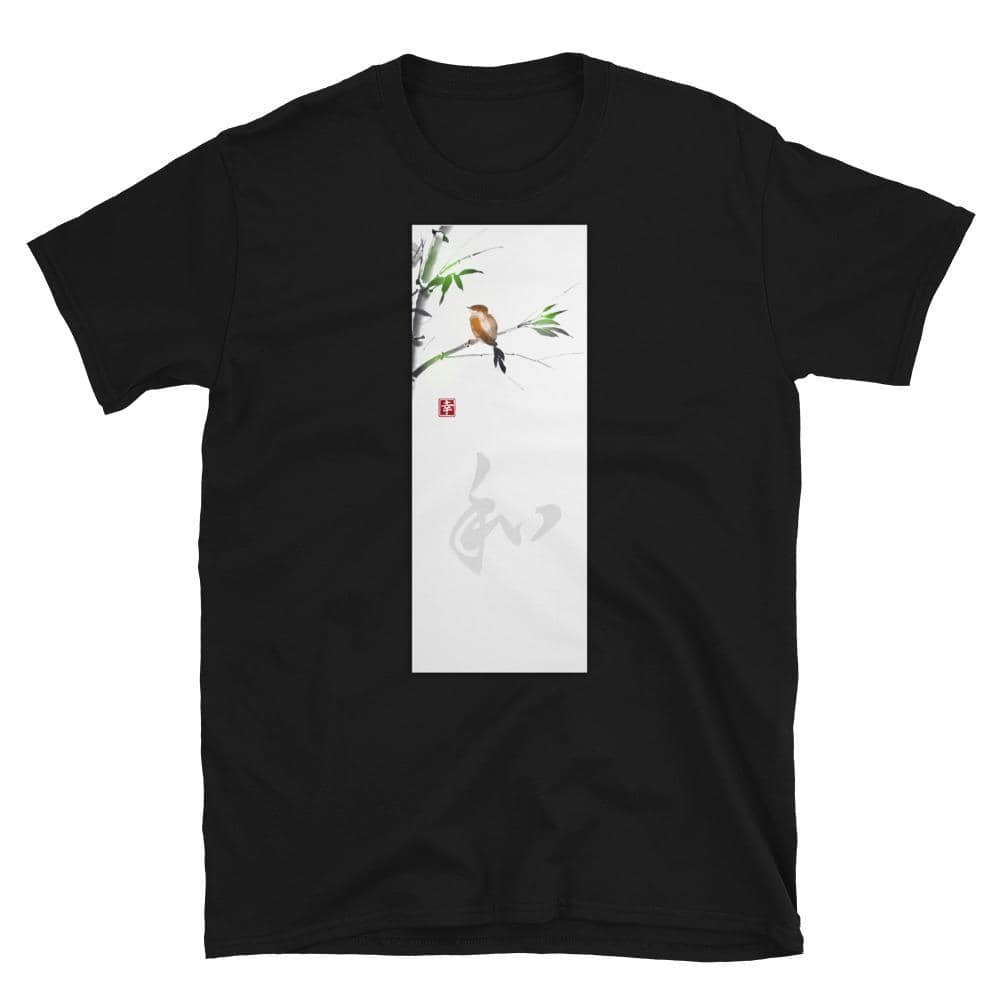 Bird On Bamboo Scroll T-Shirt - Bonsai-En