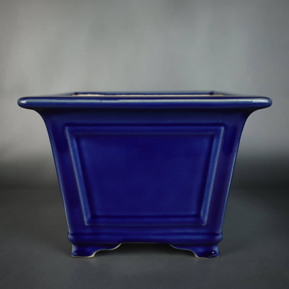 Glazed Semi-Cascade Bonsai Pot Blue - Bonsai-En